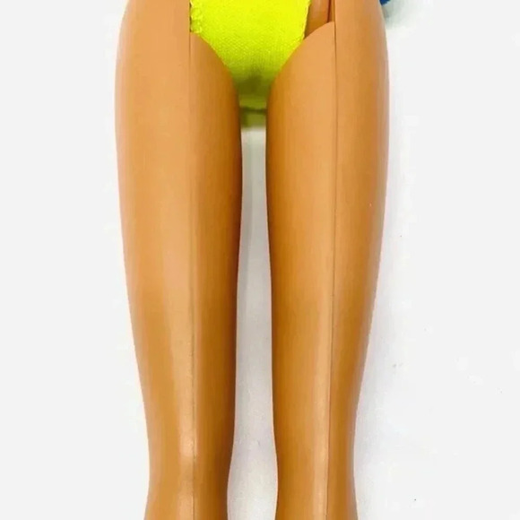 MATTEL BARBIE Doll Blond Hair Blue Eyes Green Bodysuit Dress Earrings 12" Tall - Picture 11 of 12